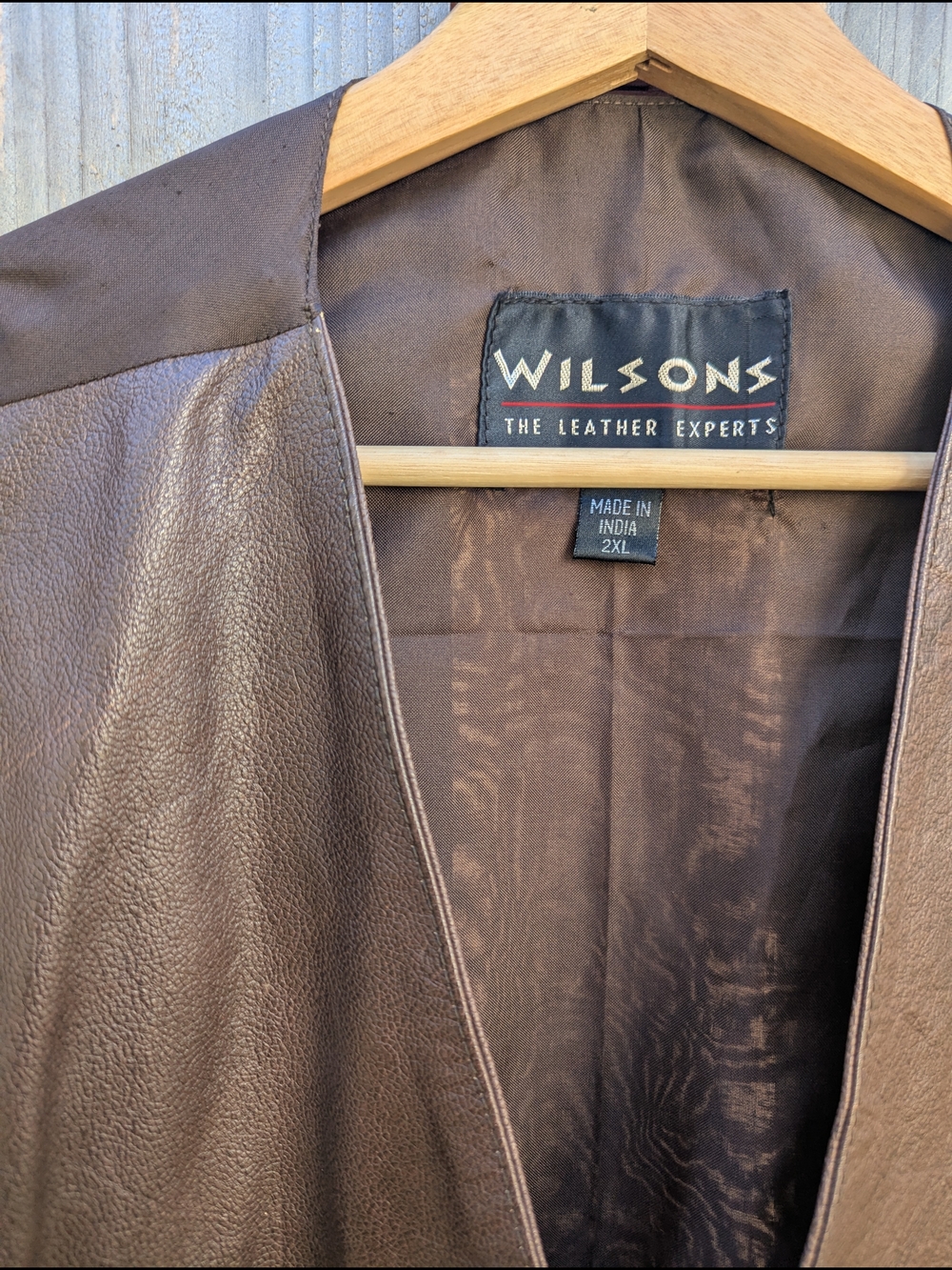 Wilson Brown Leather Vest with Button Front - Picture 2 of 4